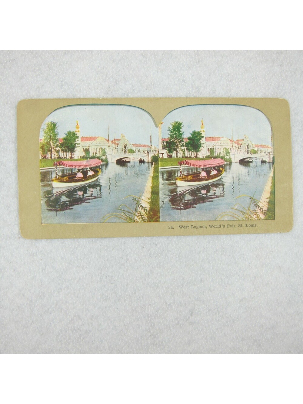 Antique 1904 St. Louis World's Fair Louisiana Purchase Stereoview West Lagoon
